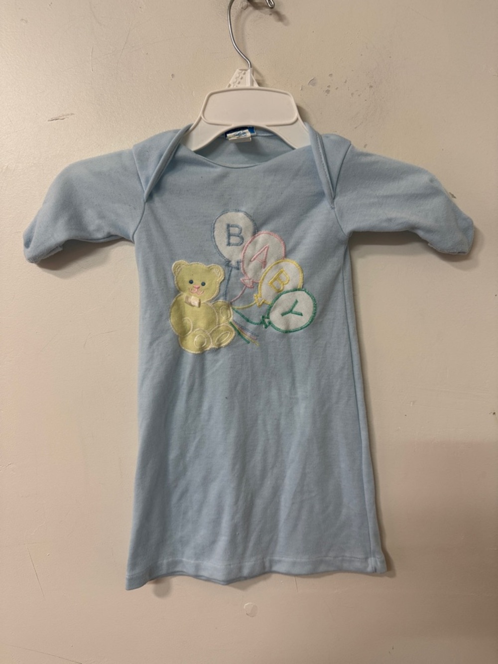 Blue Baby Gown with Teddy & Balloon Embroidery 1988